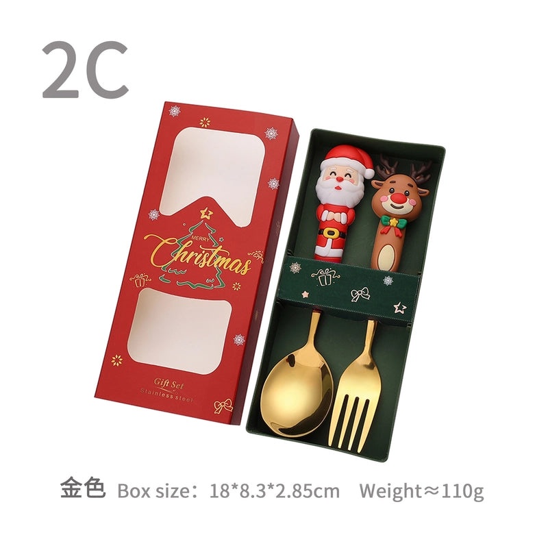 Funny Christmas Tree Dessert Spoon Creative Tableware Cartoon Spoon Suit Holiday Gift Idea|Kitchen & Dining