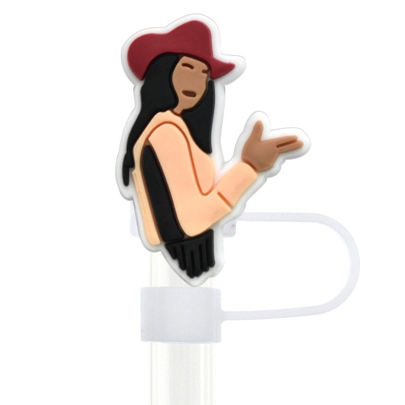 Stylish Letter Silica Gel Straw Cap for Casual and Elegant Look 1 Piece | Drinkware Accessories