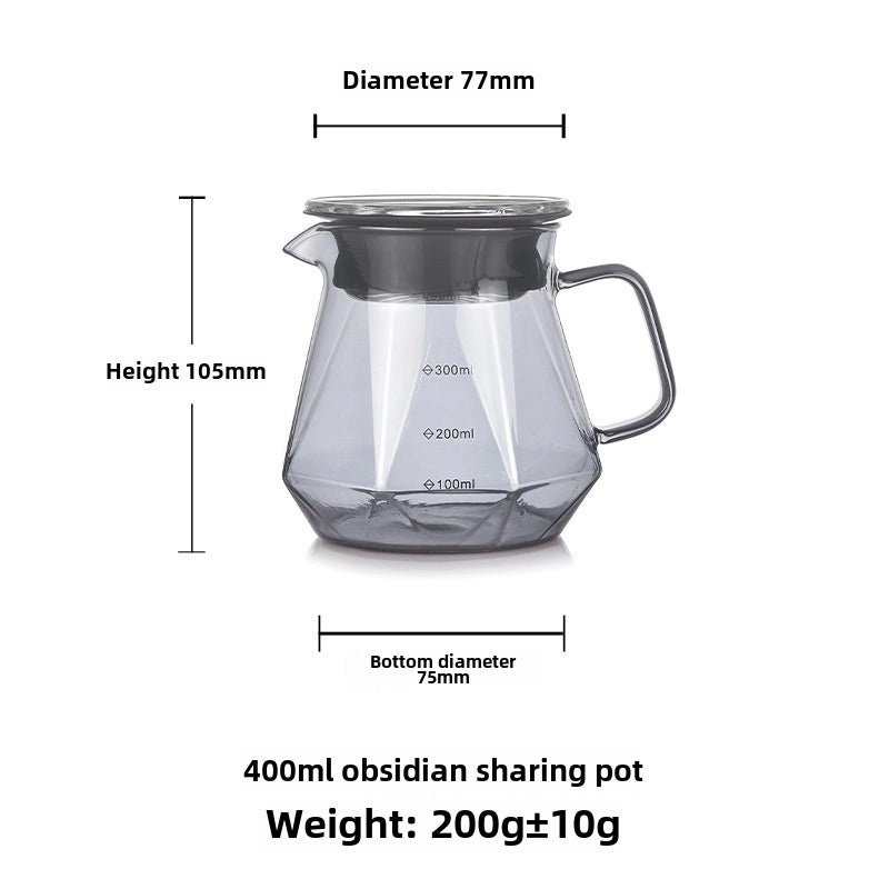 Handmade Heat-Resistant Glass Coffee Pot with Filter for Household Use | Kitchen & Dining