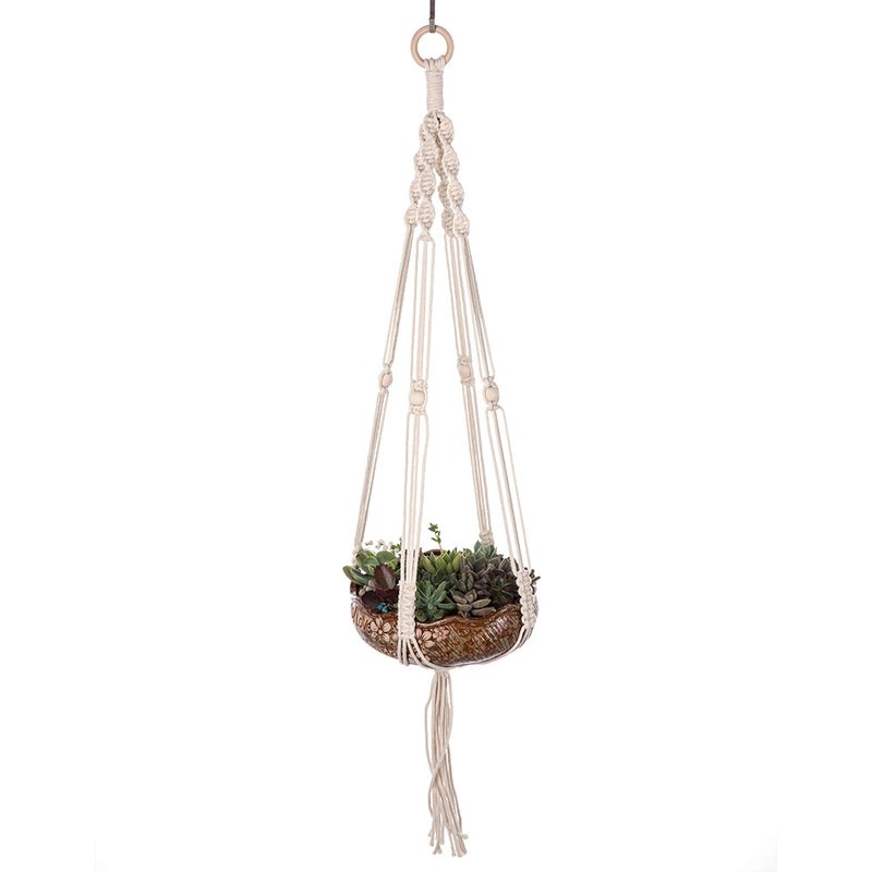 Handmade Nordic Cotton Rope Hanging Basket Net for Flower Pots Wall Decor|Home Decor