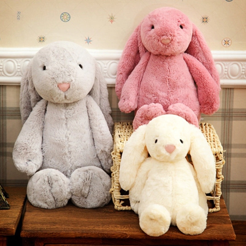 Plush Easter Bunny Toy with Long Ears Hanging Comfort Doll Soft Cuddly Scratch Machine Plushie|Toys & Games