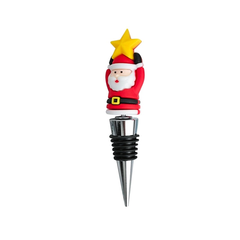 Christmas Holiday Wine Stopper with Santa Claus, Christmas Tree, and Elk Design PVC Alloy | Kitchen & Dining