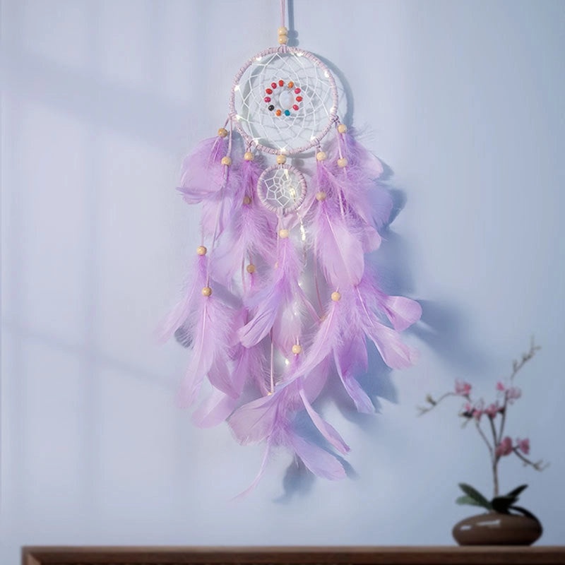 Minimalist Wooden Beads Feather Dreamcatcher Wall Hanging|Home Decor