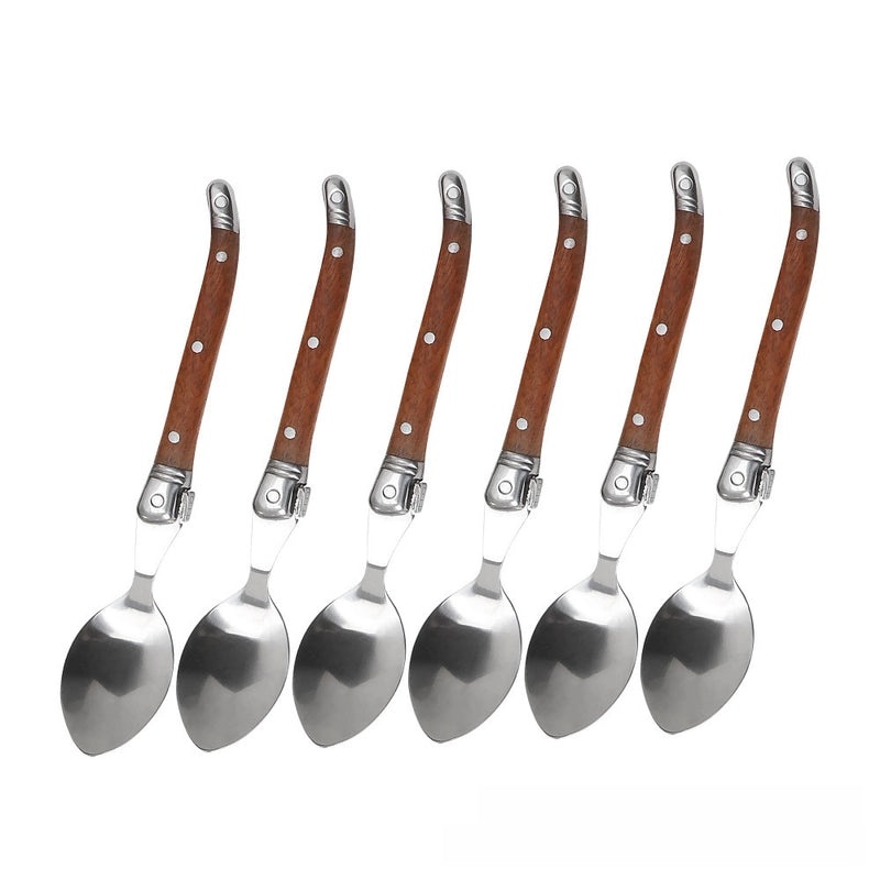 Pear Wooden Handle Stainless Steel Western Tableware Set|Kitchen & Dining
