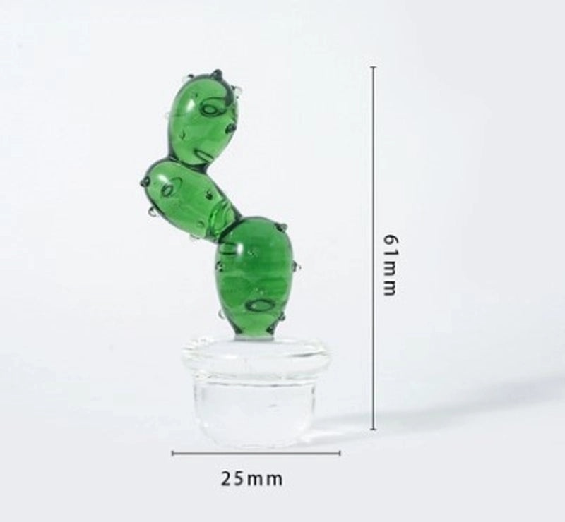 Creative Glass Cactus Plant Ornament for Desktop Home Decoration | Home Decor