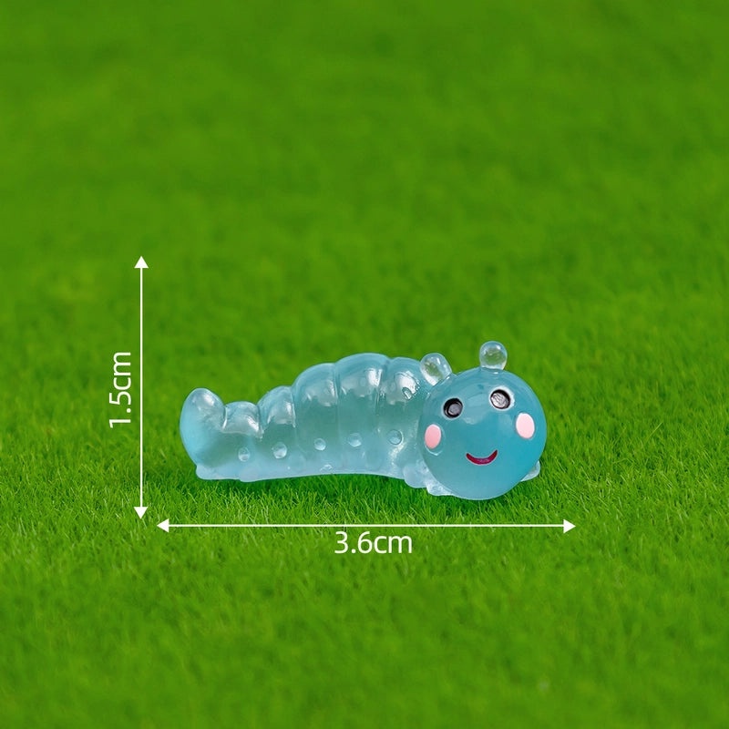 Glowing Moss Micro Landscape with Realistic Caterpillar for Succulent Garden DIY Decorative Miniature Ornaments|Garden Decor Accessories
