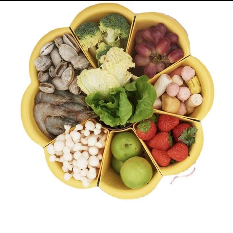 Junxin Multi-use Hot Pot Drying Basket Fruit Candy Nut Serving Tray Plastic Storage Plate|Kitchen Storage & Organization