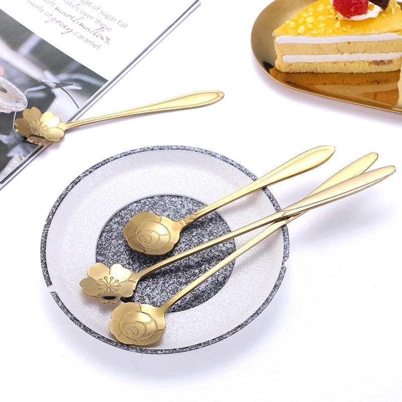 Elegant Floral Stainless Steel Spoon | Kitchen Utensils