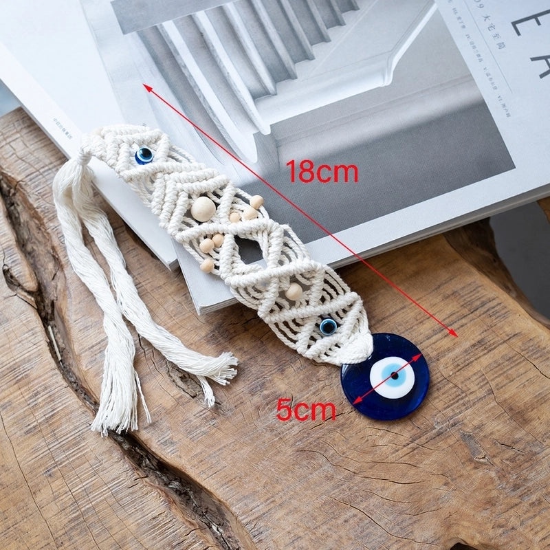 Minimalist Ethnic Devil's Eye Cotton Thread Glass Pendant for Wall Decor|Home Decor & Wall Art