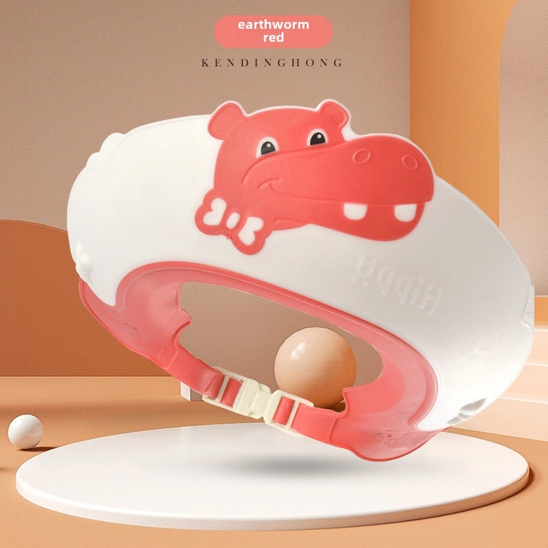 Kids Silicone Shampoo Cap Waterproof Baby Shower Hat with Cartoon Design Ear and Eye Protection|Baby Bath Accessories