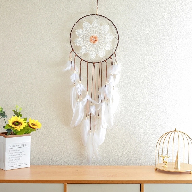 Bohemian Dreamcatcher Wall Hanging with Artificial Feathers and Velvet Tapestry|Home Decor & Wall Art