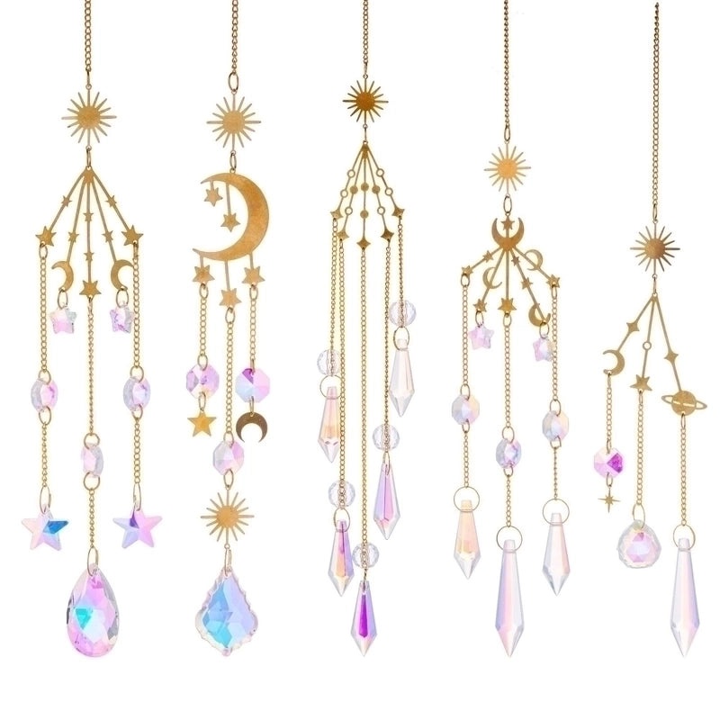 Celestial Sun, Star & Moon Crystal Necklace Pendant | Jewelry & Accessories