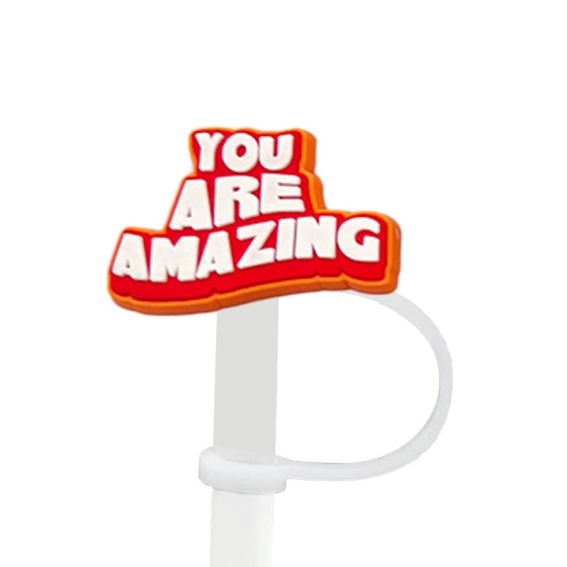 Silicone Letter Straw Mouthpiece 1 Piece Soft Cute Reusable Drink Accessory|Drinkware & Bar Accessories