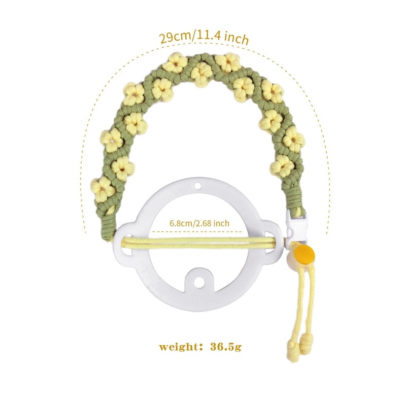 Floral Cotton Rope Water Bottle Holder Lanyard | Drinkware Accessories