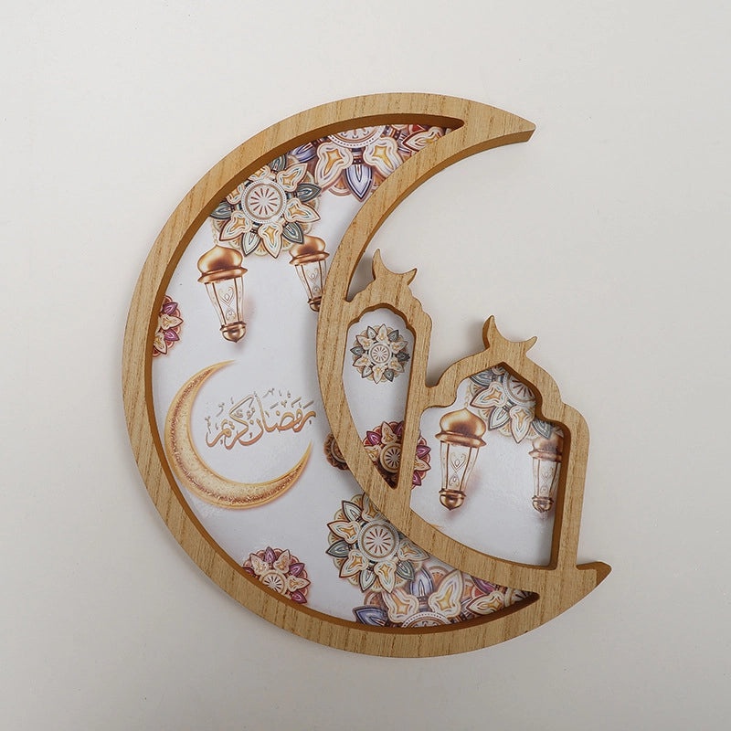 Wooden Star and Moon Ornament Minimalist Classic Design | Home Decor & Accessories