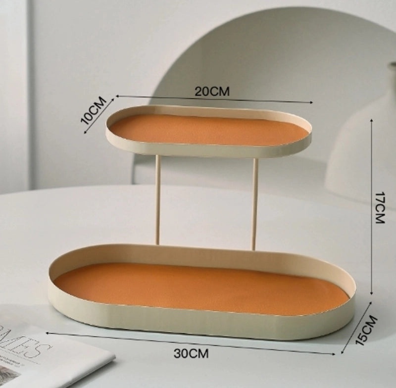 Nordic Style PU Leather Iron Storage Rack for Bathroom | Home Storage & Organization