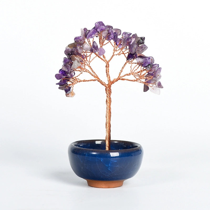 Minimalist Tree with Crystal Gravel Copper Ornament | Home Decor