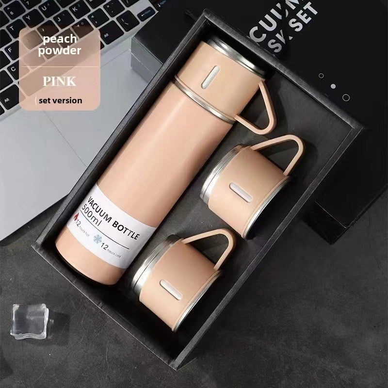 Stainless Steel Thermos Set with Three Lids 500ml for Men Business Tea Gifts with Logo Printing|Drinkware & Tumblers