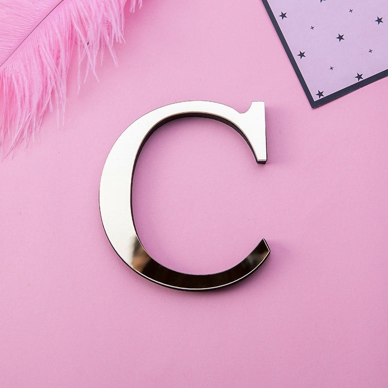 Golden Acrylic Mirror Letters Wall Decal EVA Foam Art Creative Home Decor | Home Decor & Wall Stickers