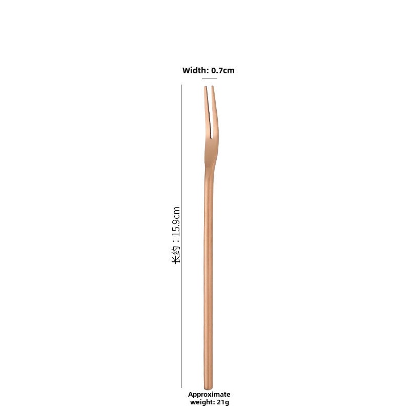 Japanese-style 304 Stainless Steel Long Handle Dessert Spoon Coffee Stirring Spoon Small Fruit Fork Ice Cream Spoon | Kitchen & Dining Utensils