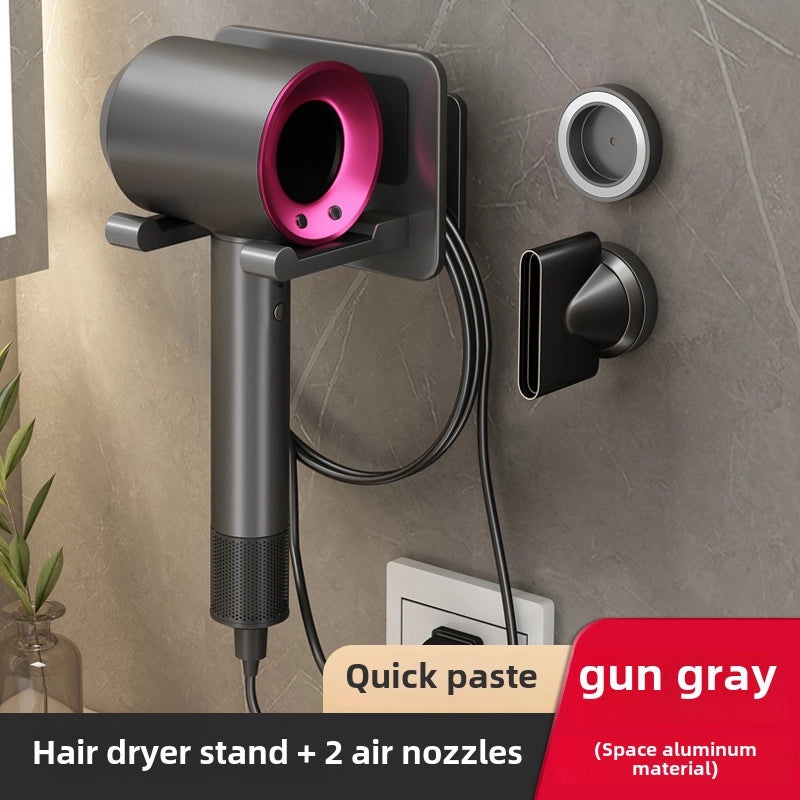 Punch-free Wall Mount Hair Dryer Holder Organizer|Bathroom Accessories Storage Rack