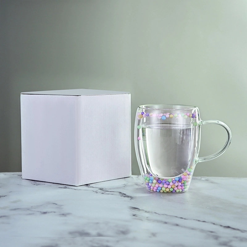 Floral Borosilicate Glass Mug for Vacation & Everyday Use | Drinkware & Mugs
