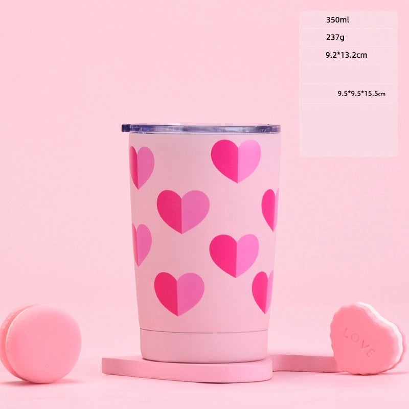 Red Heart Stainless Steel Thermos Cup 304 Material 1 Pc|Drinkware & Thermoses