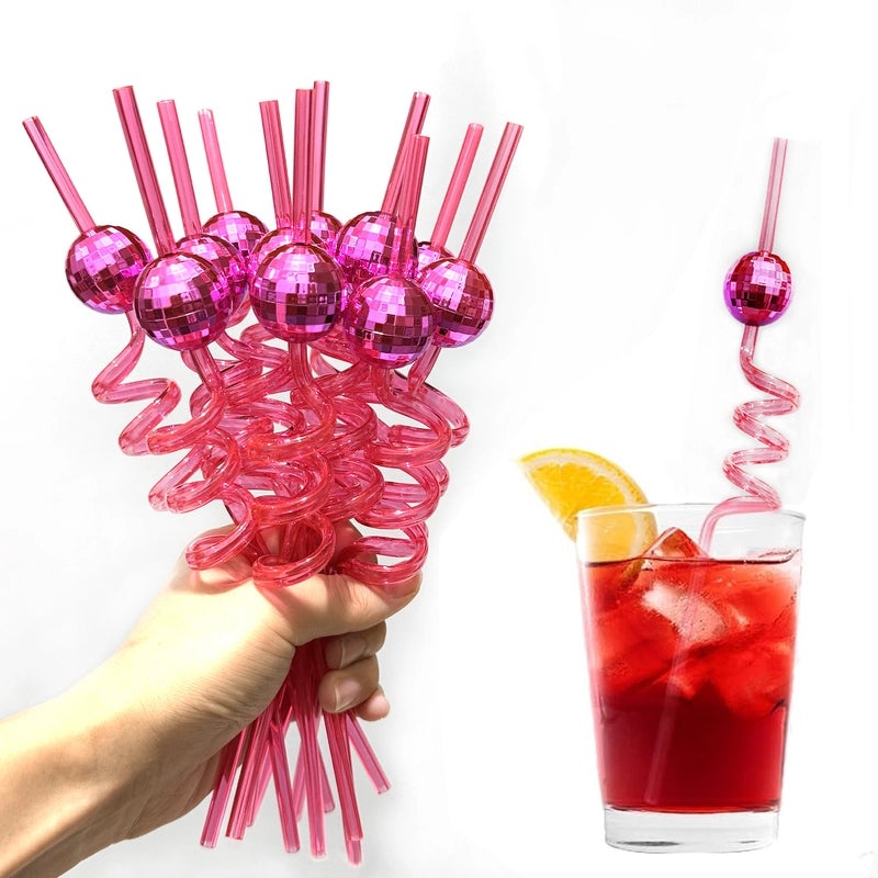 2024 New Disco Mirror Ball Mosaic Plastic Straw for Party Decoration | Party Supplies