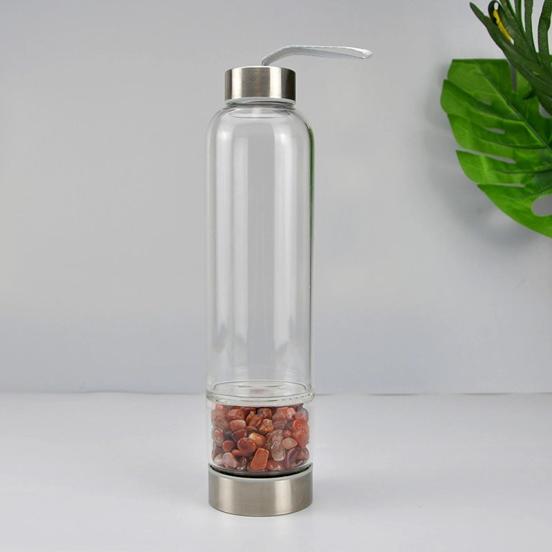 Vintage Single Glass Water Bottle Solid Color | Home & Kitchen Accessories
