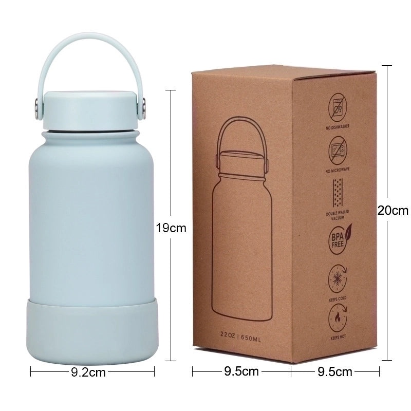 Stylish Solid Color Stainless Steel Water Bottle with Silicone Sleeve 1 Piece|Drinkware & Bottles