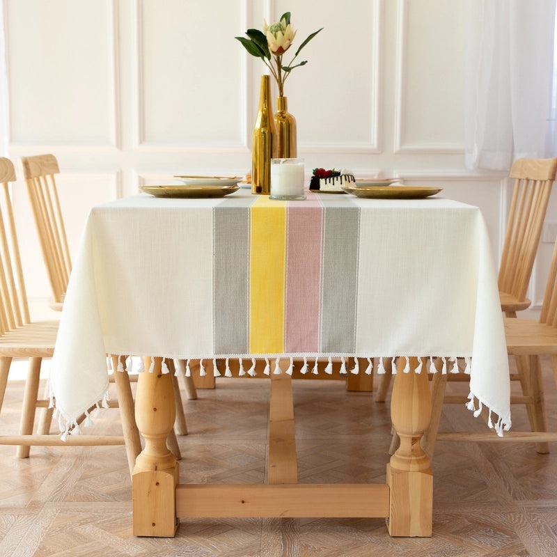 Simple Embroidered Tablecloth for Dining and Coffee Tables|Home Decor Table Linens