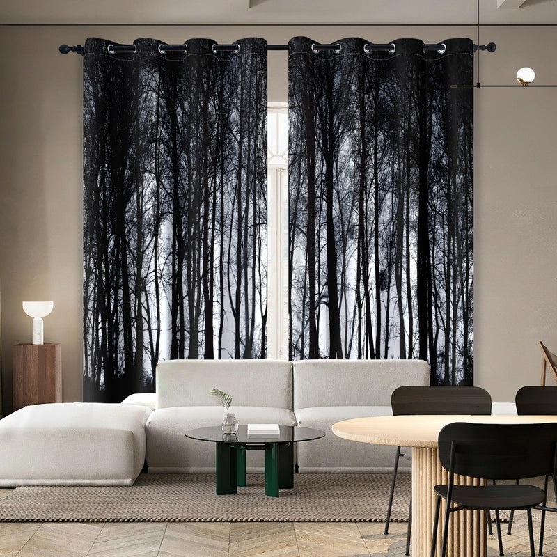High Precision Full Shading Tree Landscape Curtain for Living Room and Bedroom | Home Decor Curtains