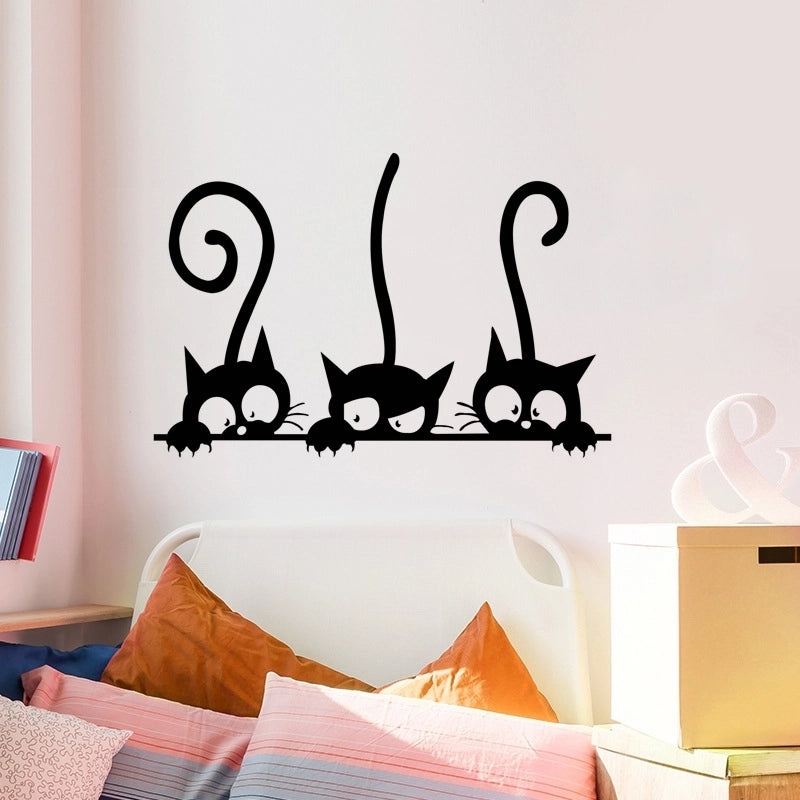 Playful Cat Wall Decals for Living Room Bedroom Kids' Room | Home Decor Wall Stickers