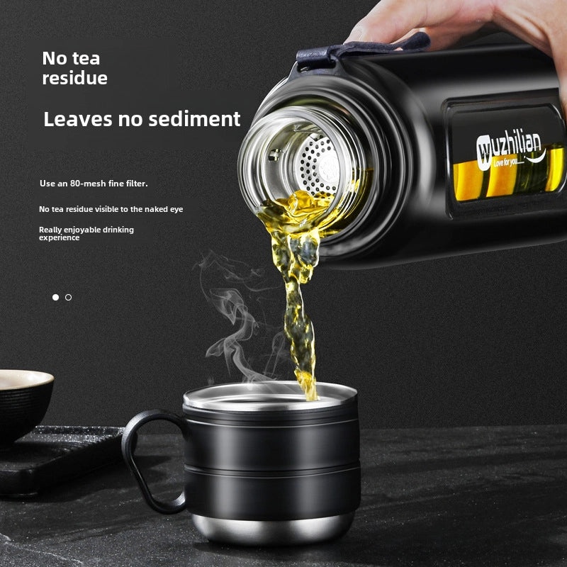 超大容量双层耐高温玻璃杯防摔分离茶杯男士便携塑料水杯|茶具饮具