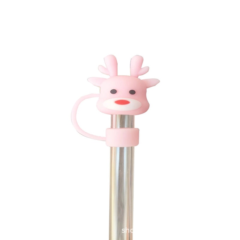 Christmas Holiday Silicone Straw Cap with Christmas Tree Santa Claus Snowman Design | Drink Accessories