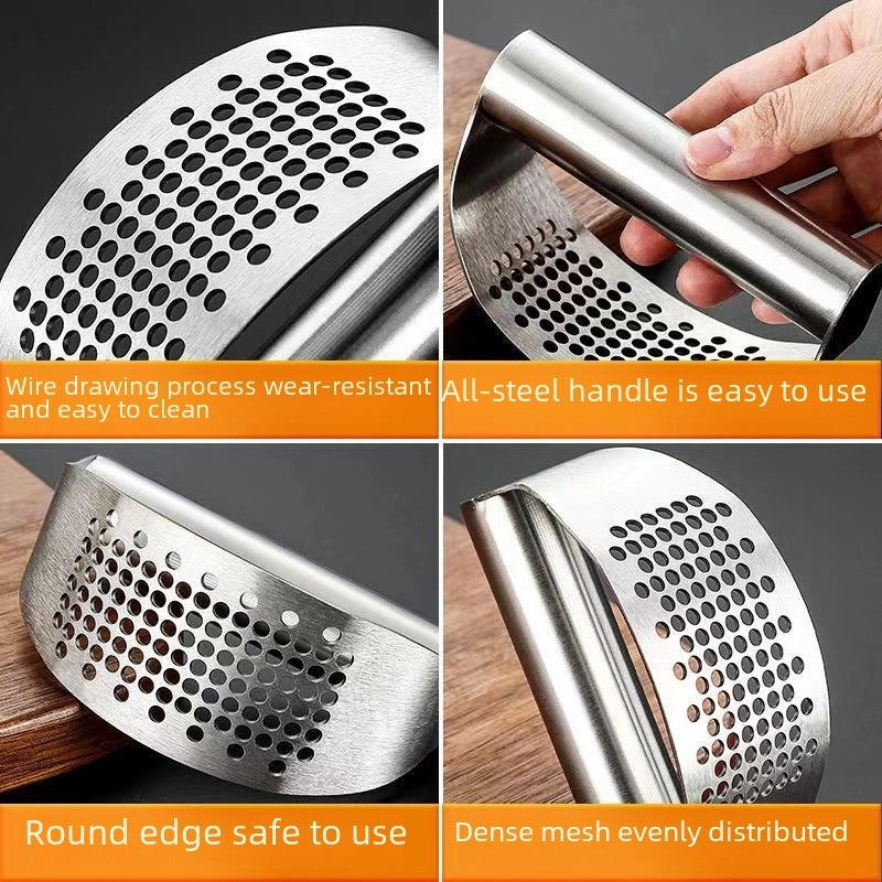 Stainless Steel Garlic Press Manual Crusher Garlic Peeler Clip Kitchen Tool|Kitchen Tools & Gadgets