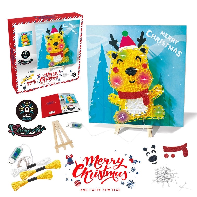 Christmas Drawing Board with Santa Claus and Elk Plastic Figurines|Holiday Decorations