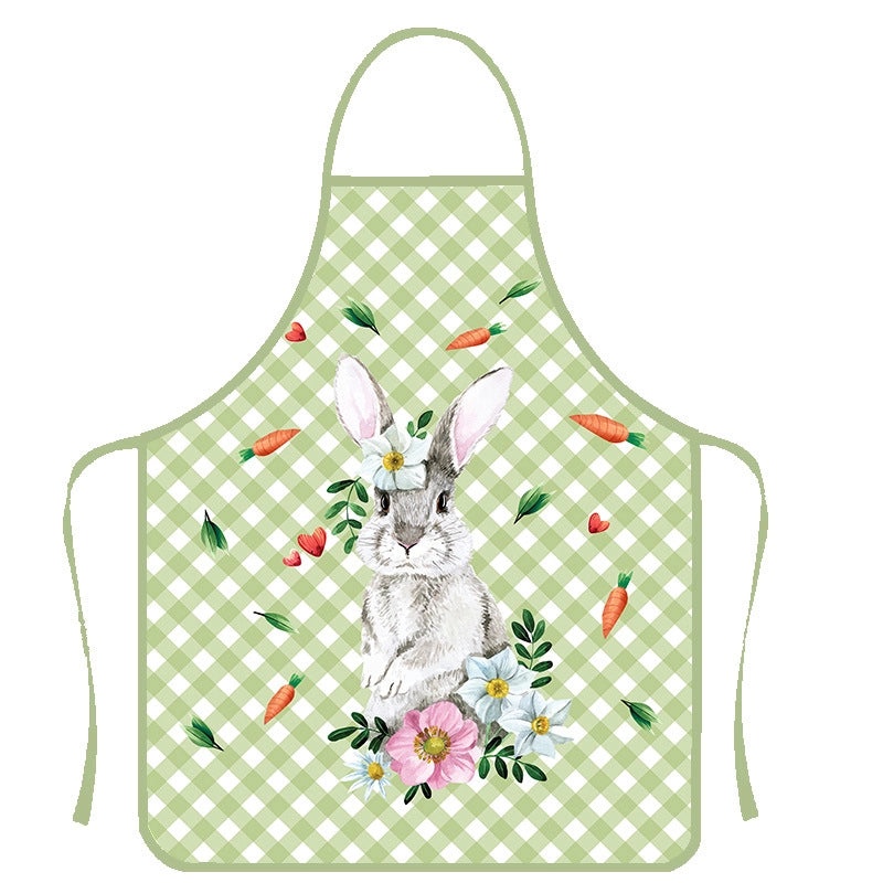 Cartoon Style Minimalist Polyester Apron with Heat Resistant Gloves|Kitchen Accessories