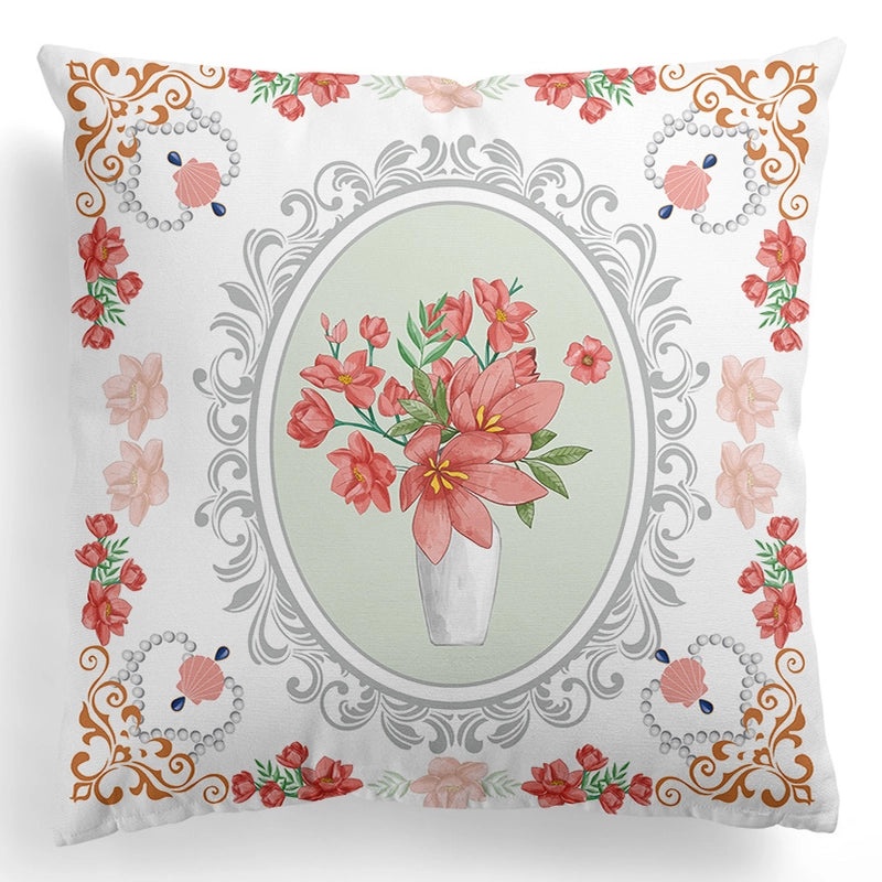 European Retro Floral Pillowcase with Geometric Plaid Design|Home Decor Cushions