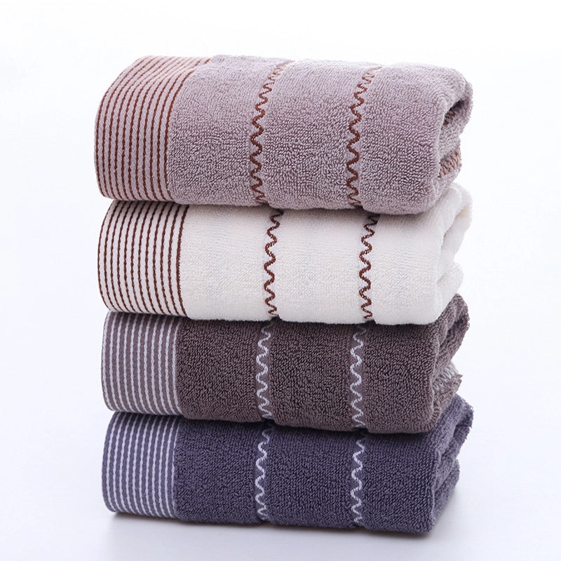 Thickened Pure Cotton Face Towel for Adults Household Water Pattern 32-Strand Durable Daily Use|Home & Living - Towels & Linens