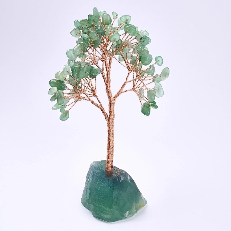Handcrafted Elegant Tree Ornament with Natural Gemstones and Copper Wire | Home Decor & Handmade Accessories