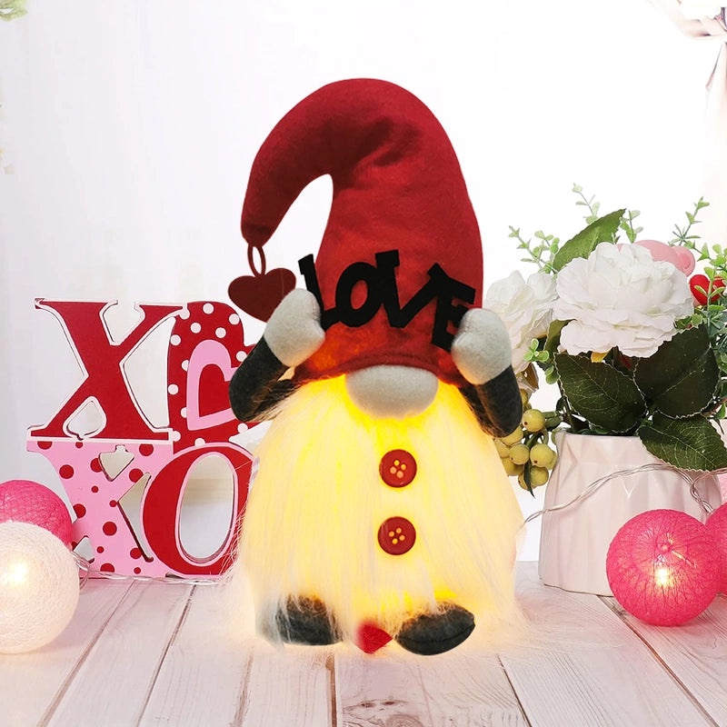Valentine's Day Heart Letter Rudolph Doll PVC Cloth Indoor Table Decoration | Home Decor