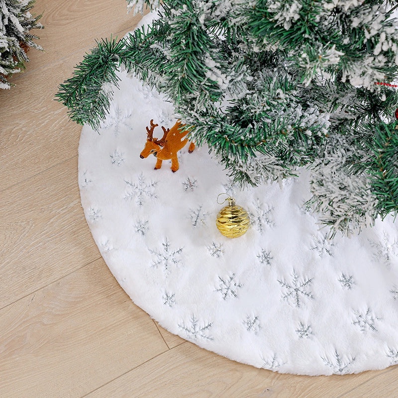 White Christmas Tree Skirt 78/90/122CM Holiday Christmas Tree Bottom Apron Blanket Festive Ornament|Christmas Tree Accessories