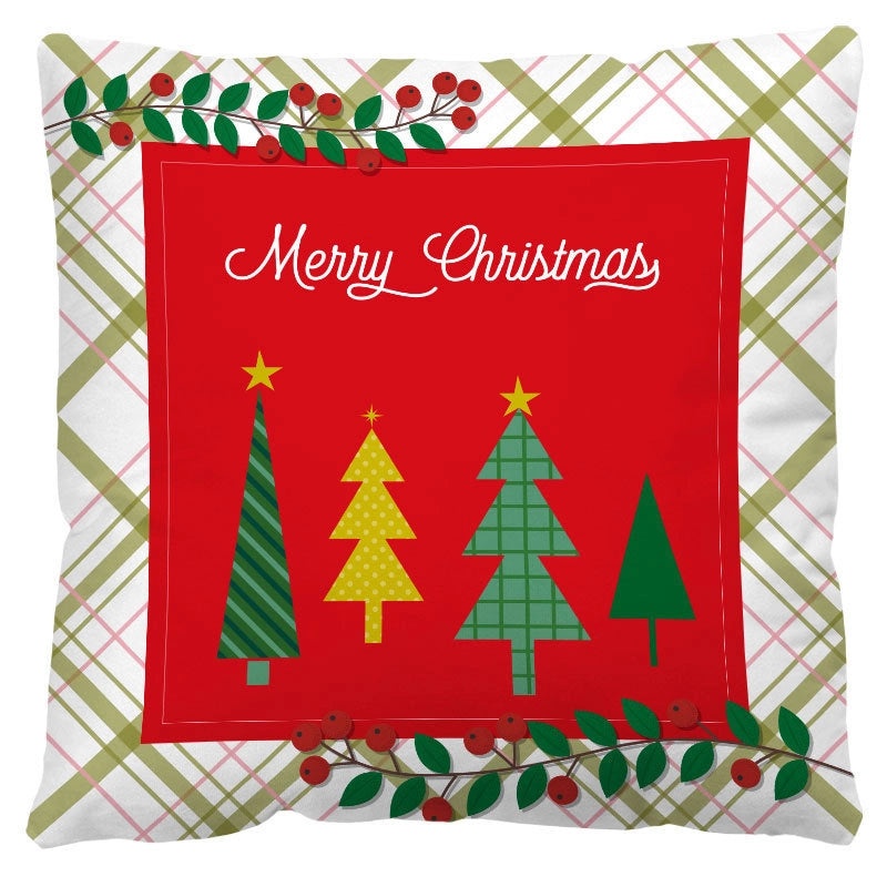 Nordic Christmas Flannel Pillow Covers with Tree Letter Snowman Design | Home Decor & Sofa Accessories