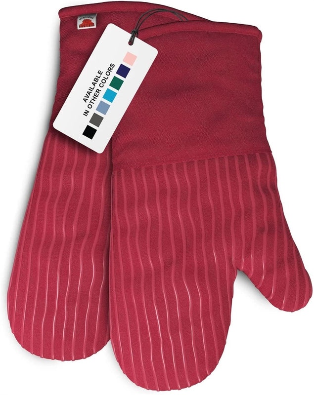 Heat Resistant Cotton Gloves with Silica Gel Stripes for Kitchen Use|Kitchen Gloves & Mitts