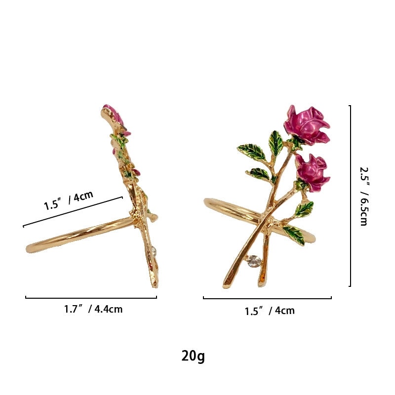 White Floral Napkin Rings Set | Home & Kitchen Tableware