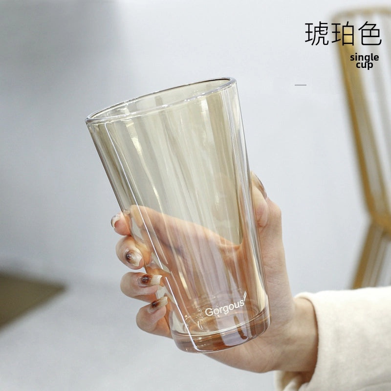 Northern Lights Glass Straw Cup Portable Household Student Drinkware Trendy Couple Small High-Value Cup|Kitchen & Dining