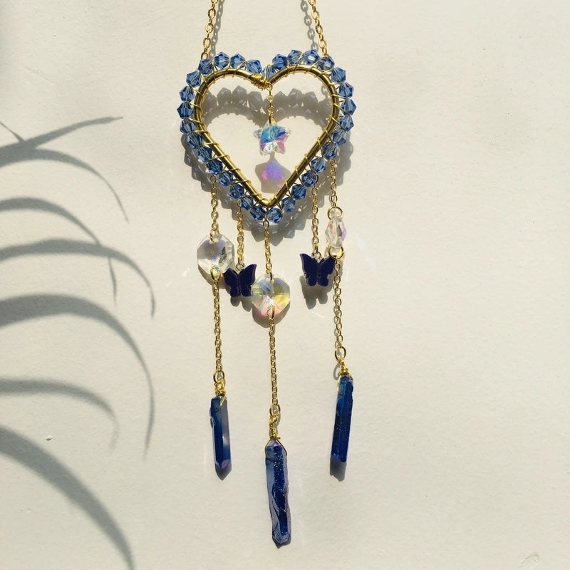 Elegant Heart Crystal Wind Chime for Home Decor|Home & Garden Decor