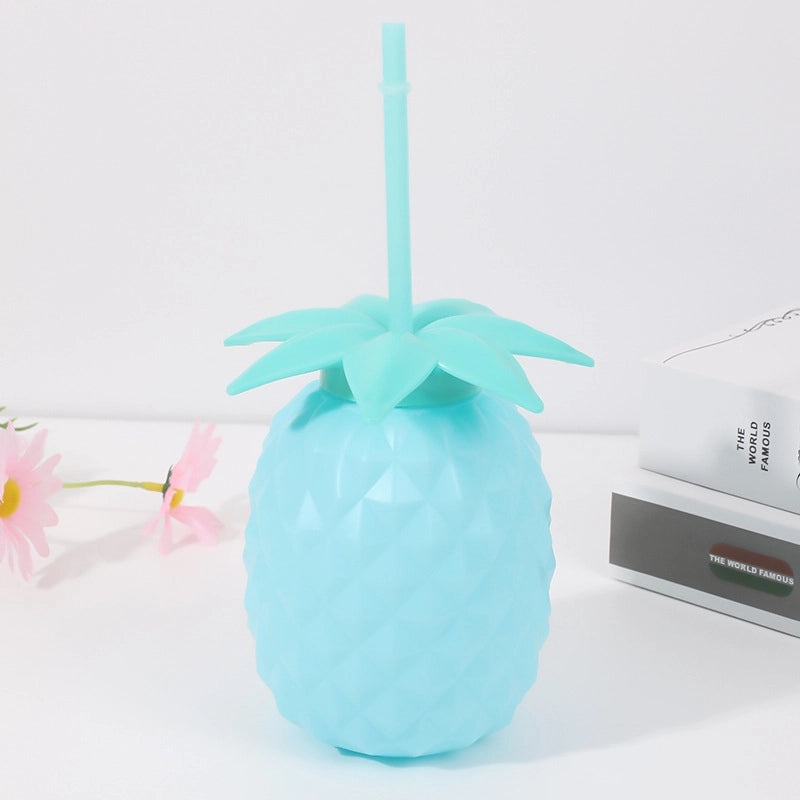 自有工厂PP塑料水果造型饮料杯菠萝吸管杯儿童一次性饮料杯|儿童饮料杯