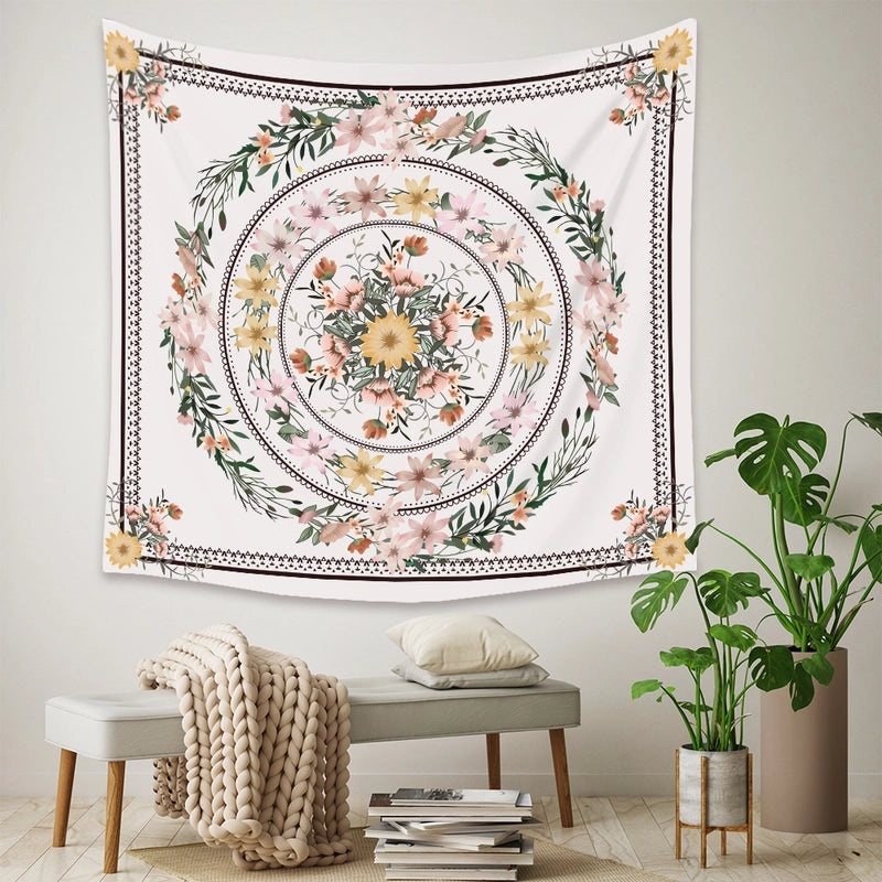 Bohemian Floral Print Wall Hanging Tapestry|Home Decor
